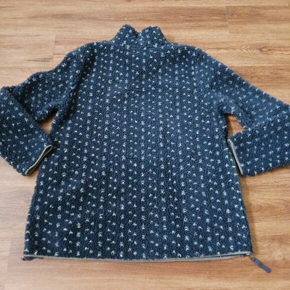 LL Bean Signature Blue Gray Side Zip Fleece Pullover Size L ID 505762 - Picture 6 of 6